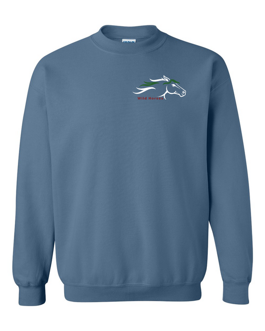 Indigo Blue Wild Horses 100% Quality Cotton Crewneck Sweatshirt