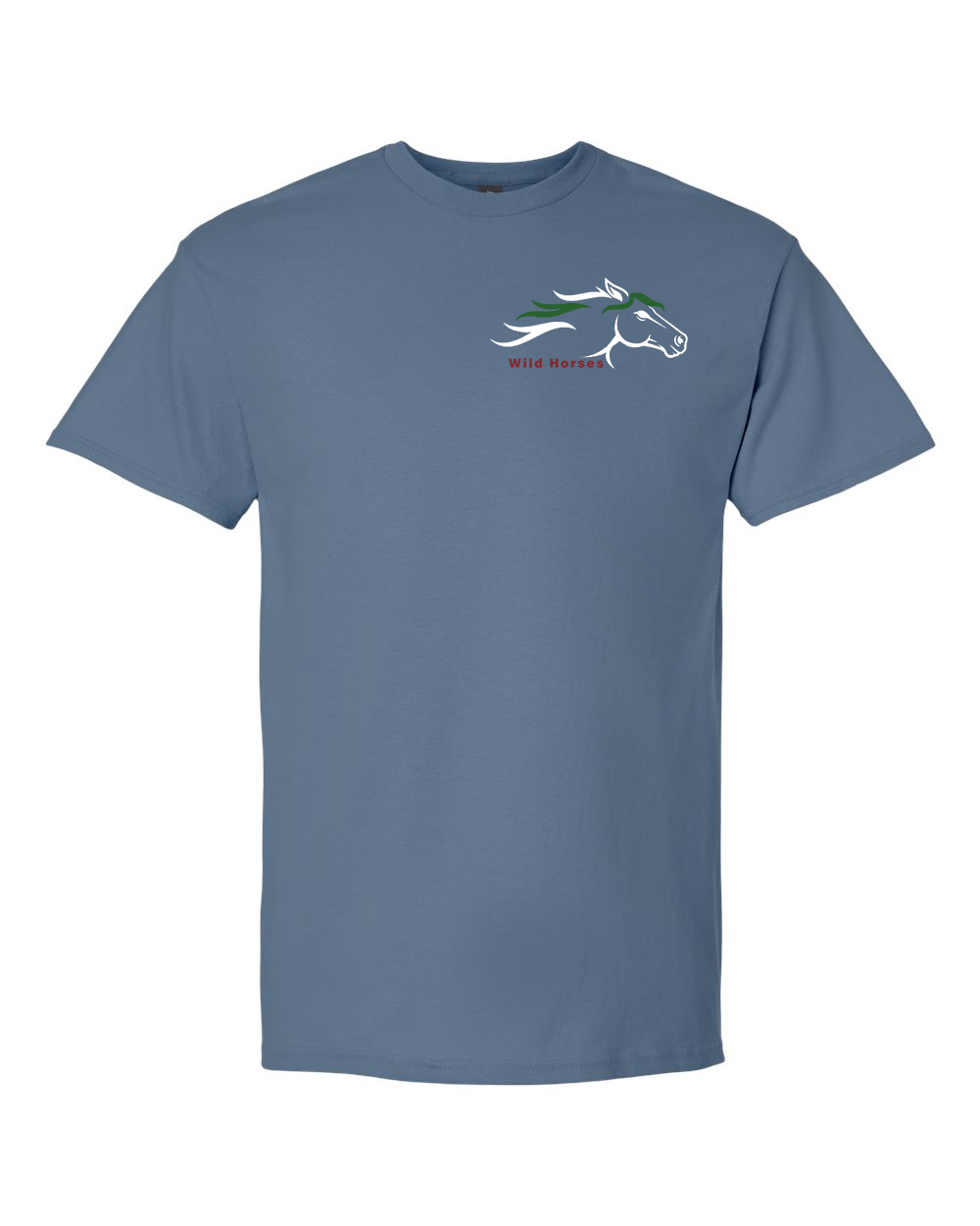 Indigo Blue Wild Horses 100% Quality Cotton Short Sleeve