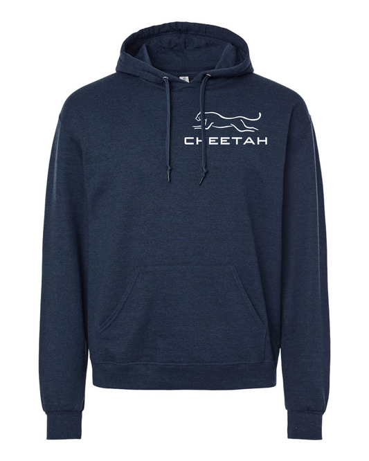 Indigo Heather Cheetah 100% Quality Cotton Hoodie