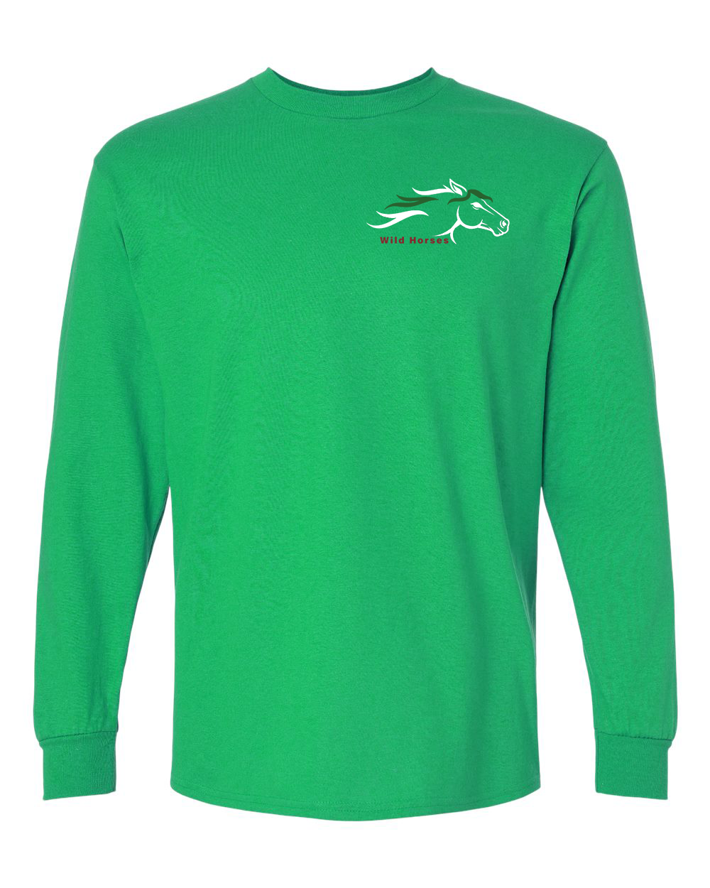 Irish Green Wild Horses 100% Quality Cotton Long Sleeve