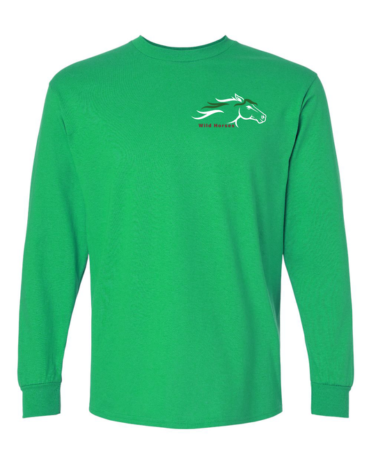 Irish Green Wild Horses 100% Quality Cotton Long Sleeve