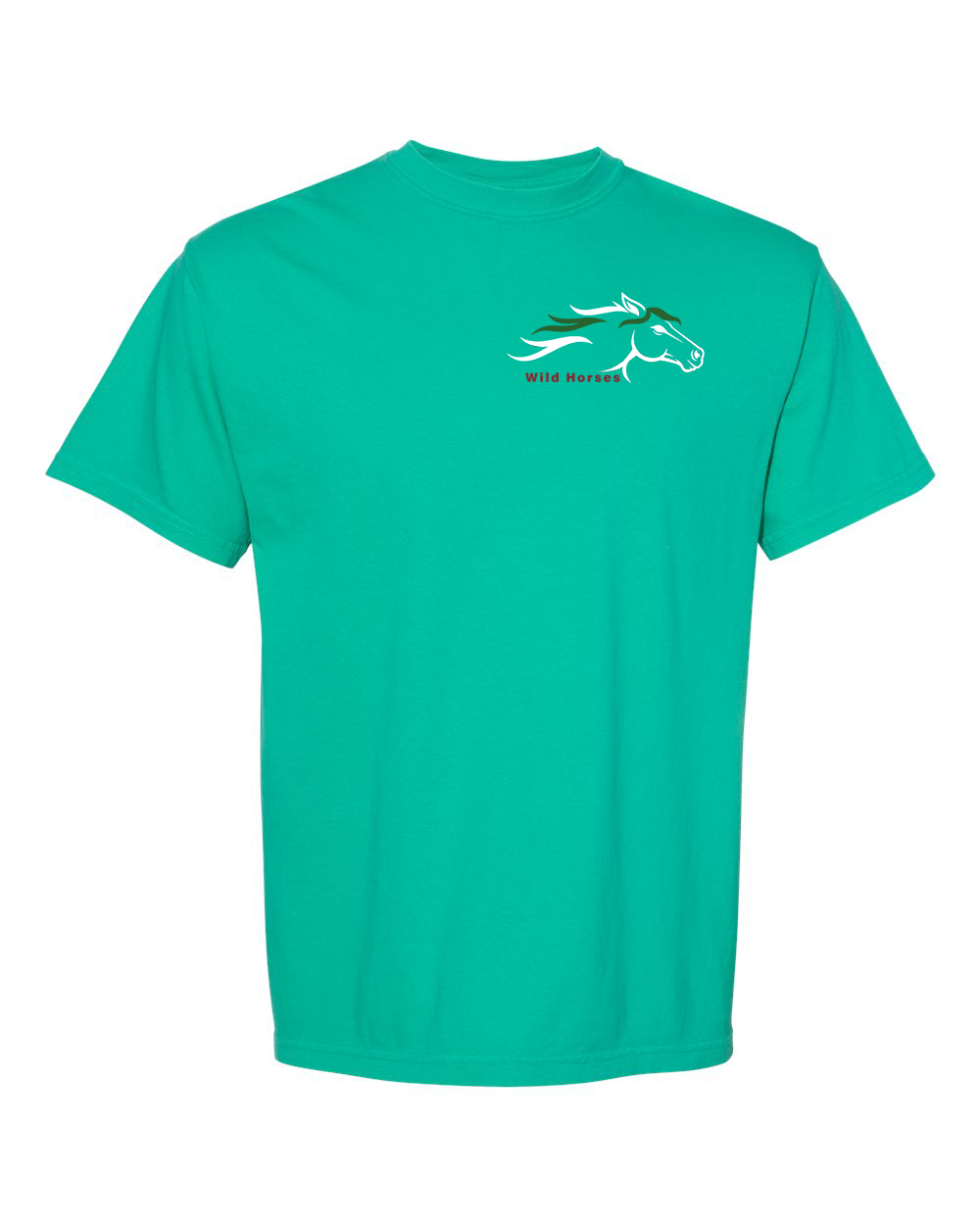 Island Green Wild Horses 100% Quality Cotton Short Sleeve