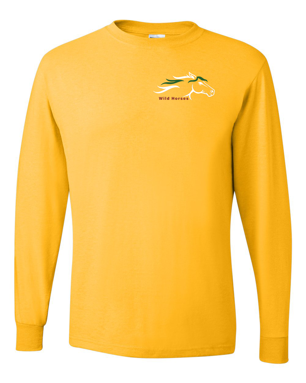 Island Yellow Wild Horses 100% Quality Cotton Long Sleeve