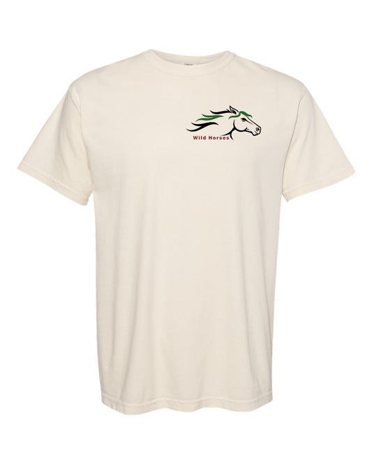 Ivory Wild Horses 100% Quality Cotton Short Sleeve