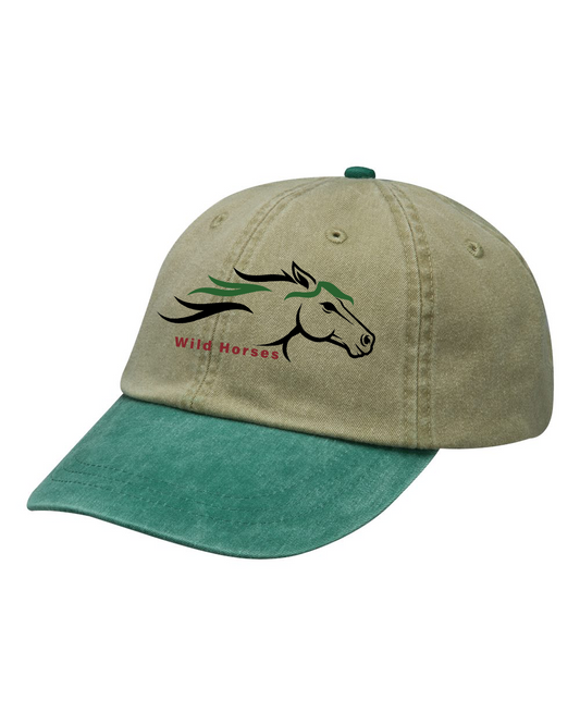 Khaki Forest Wild Horses 100% Quality Cotton Cap