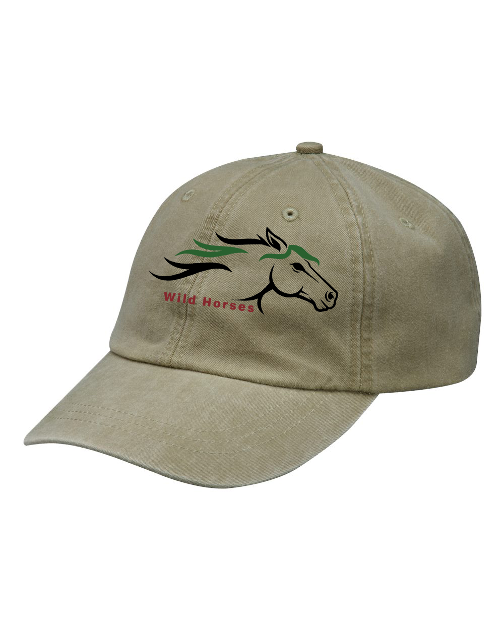 Khaki Wild Horses 100% Quality Cotton Cap