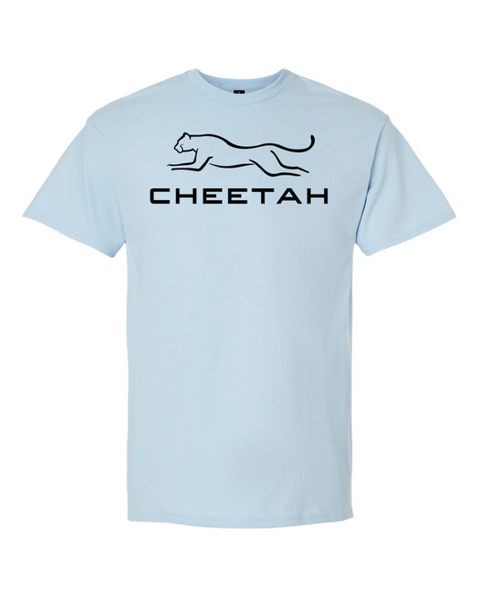 Light Blue Cheetah 100% Quality Cotton Short Sleeve (Full Chest)