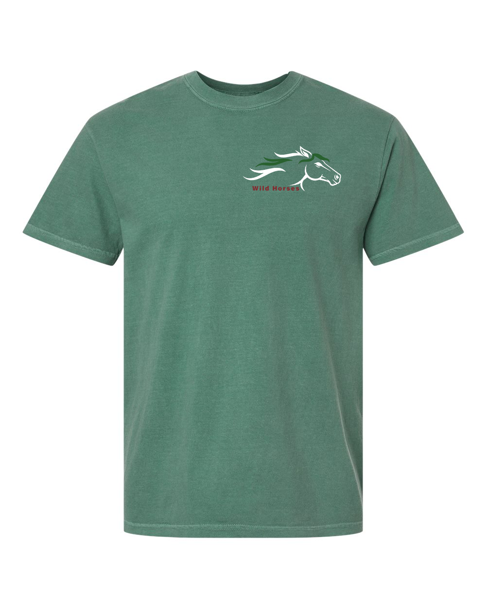 Light Green Wild Horses 100% Quality Cotton Short Sleeve