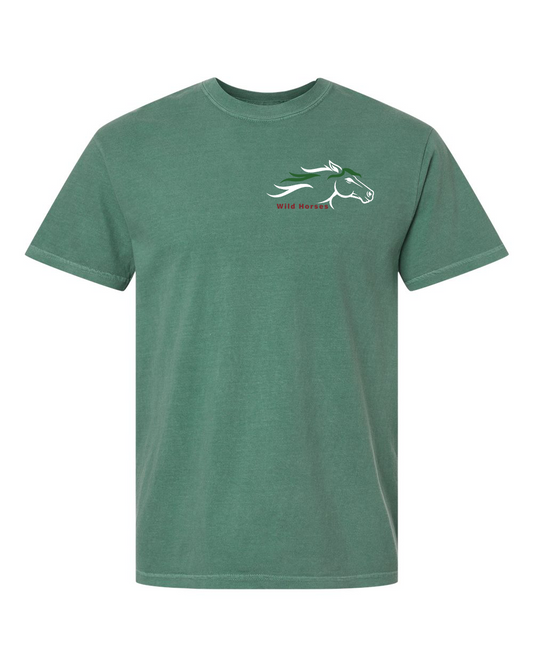 Light Green Wild Horses 100% Quality Cotton Short Sleeve