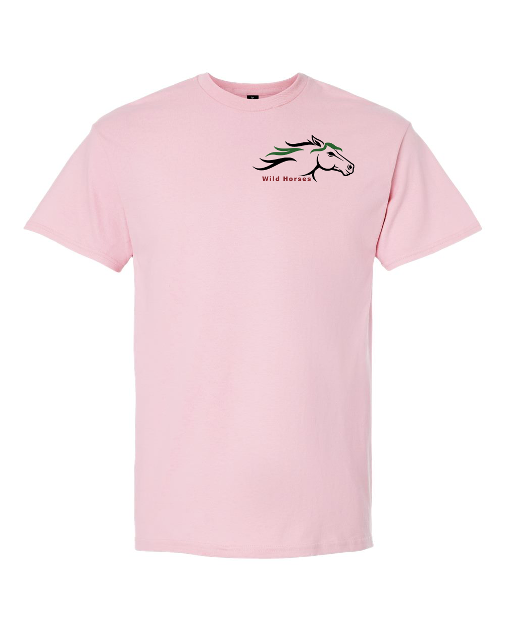 Light Pink Wild Horses 100% Quality Cotton Short Sleeve