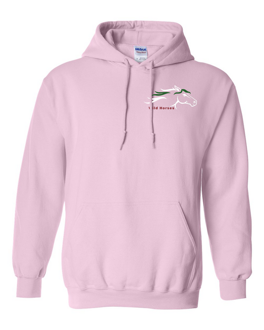 Light Pink Wild Horses 100% Quality Cotton Hoodie