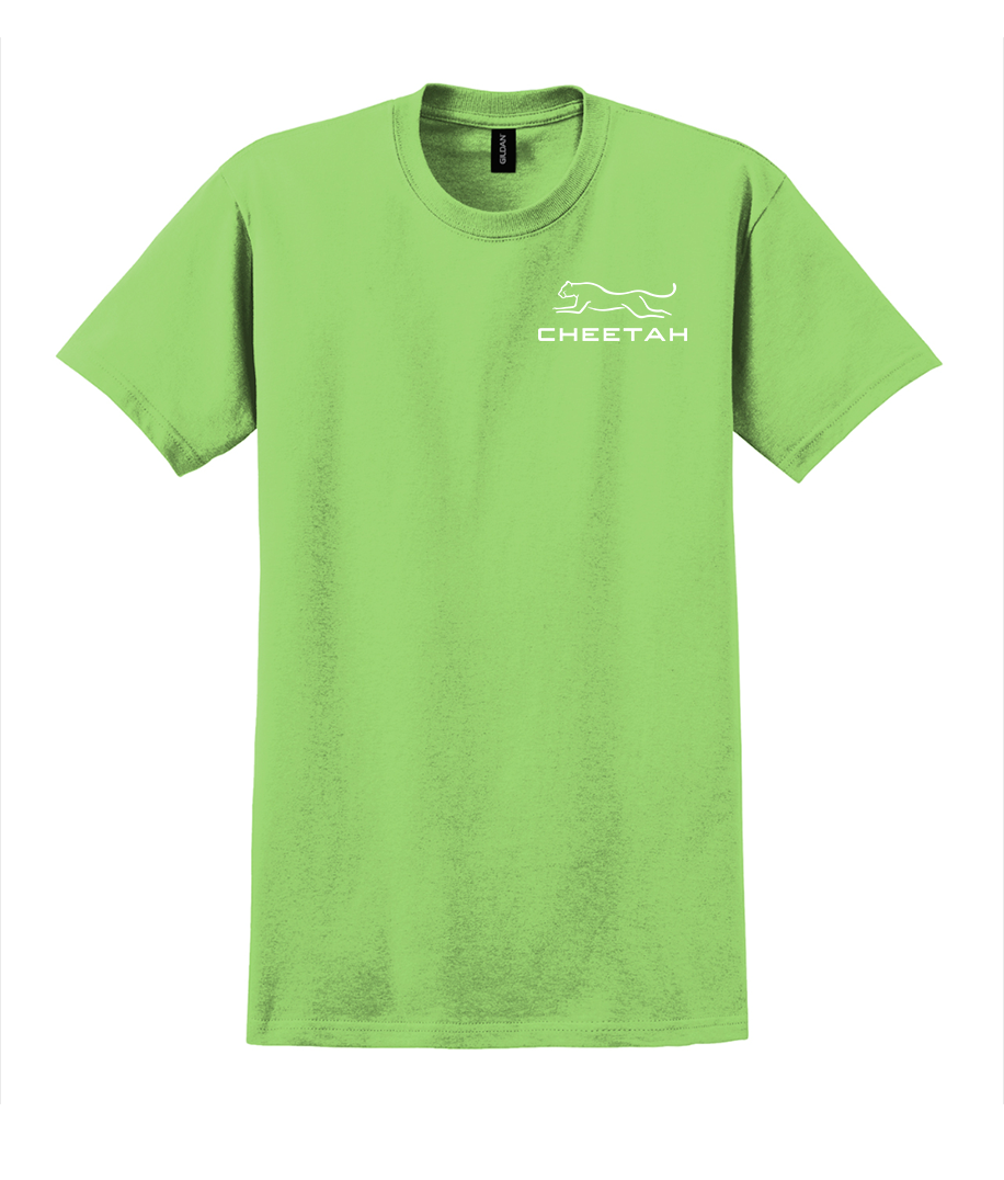Lime Cheetah 100% Quality Cotton Short Sleeve