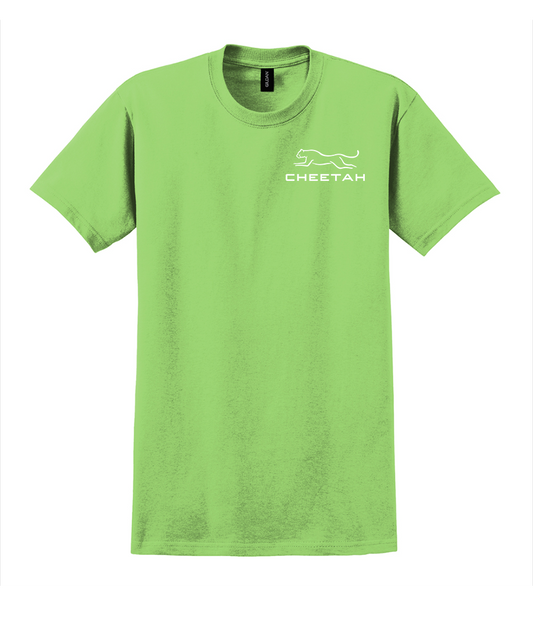 Lime Cheetah 100% Quality Cotton Short Sleeve