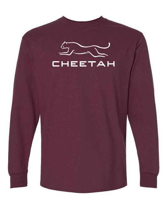 Maroon Cheetah 100% Quality Cotton Long Sleeve (Full Chest)