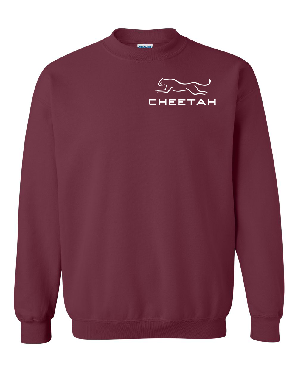 Maroon Cheetah 100% Quality Cotton Crewneck Sweatshirt
