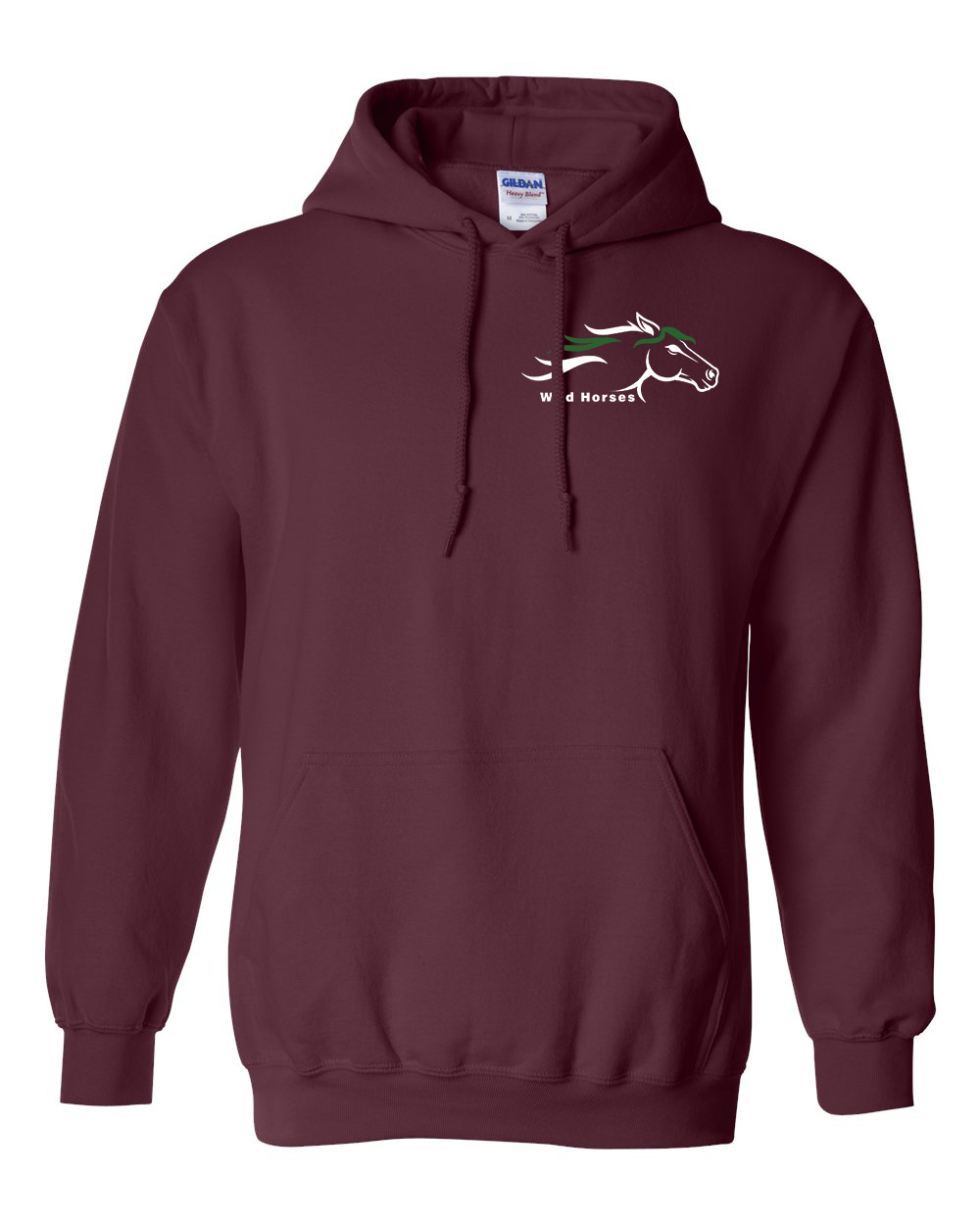 Maroon Wild Horses 100% Quality Cotton Hoodie