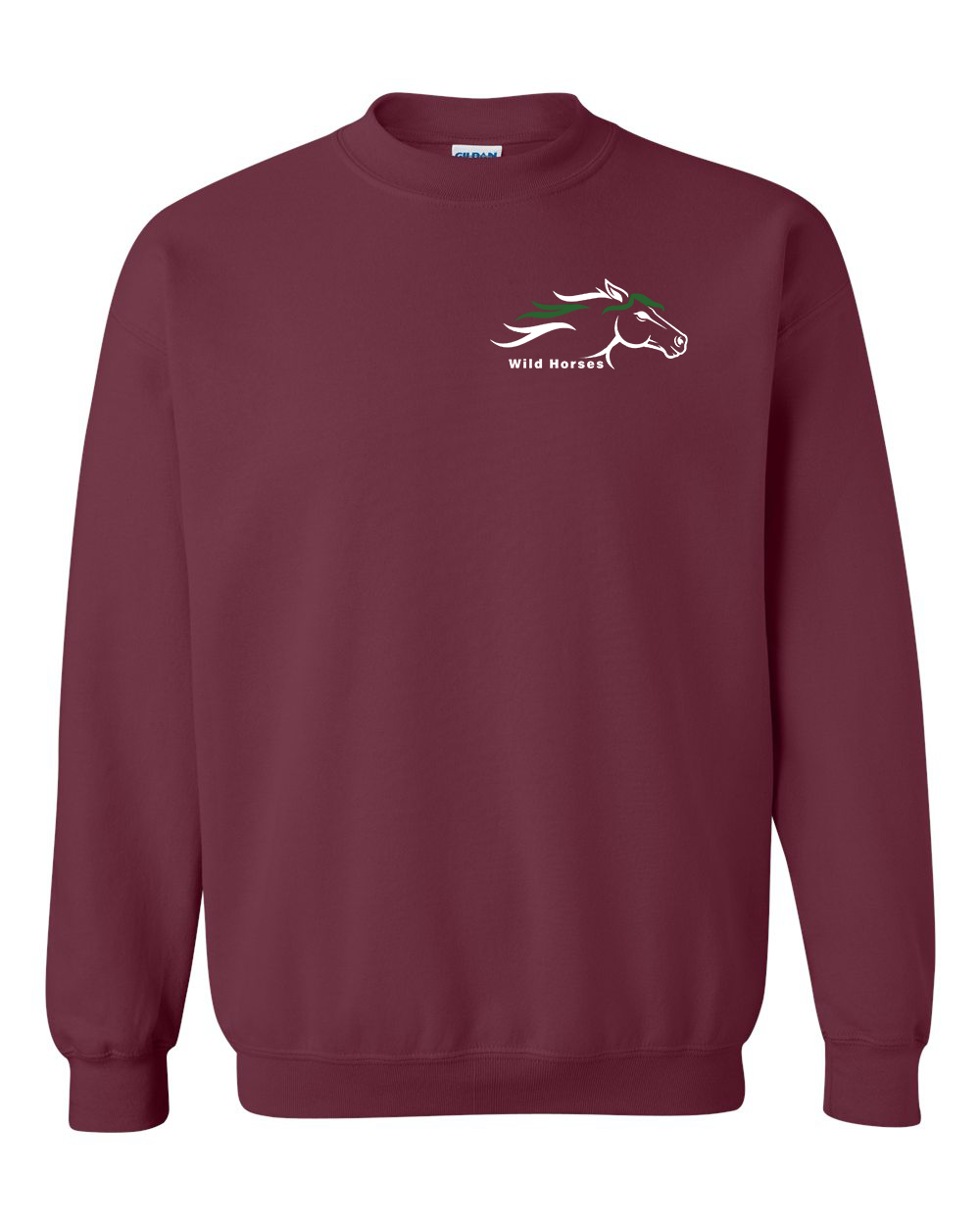 Maroon Wild Horses 100% Quality Cotton Crewneck Sweatshirt