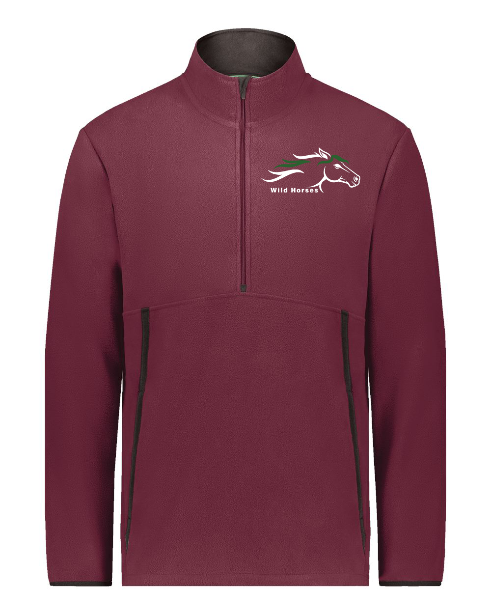 Maroon Wild Horses 100% Quality Cotton Quarter-Zip