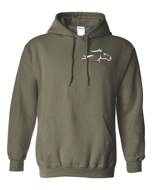 Military Green Wild Horses 100% Quality Cotton Hoodie
