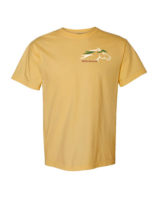 Mustard Wild Horses 100% Quality Cotton Short Sleeve