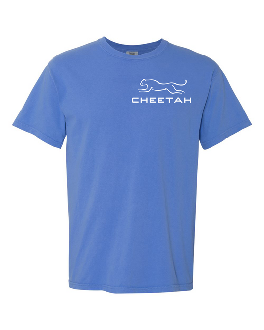 Mystic Blue Cheetah 100% Quality Cotton Short Sleeve