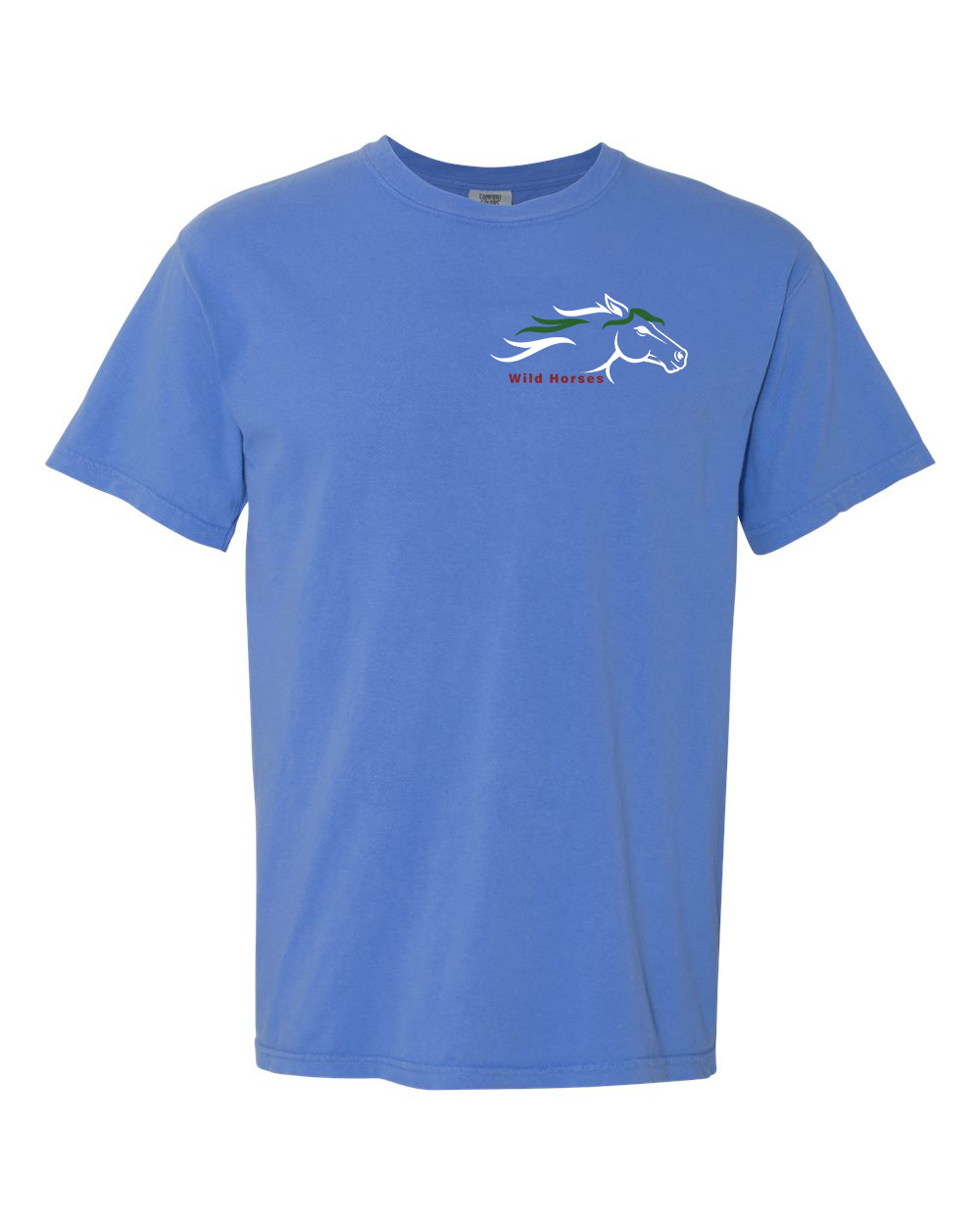 Mystic Blue Wild Horses 100% Quality Cotton Short Sleeve