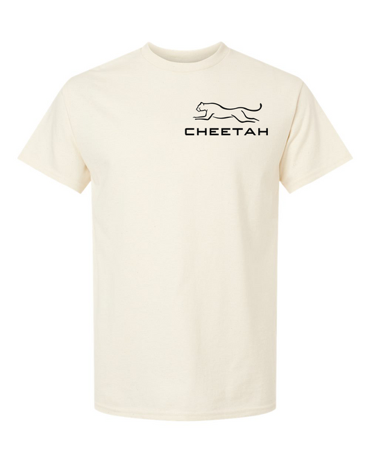 Natural Cheetah 100% Quality Cotton Short Sleeve (Left Chest)