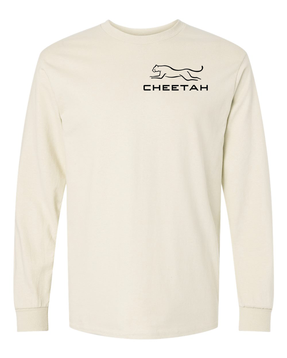 Natural Cheetah 100% Quality Cotton Long Sleeve (Left Chest)