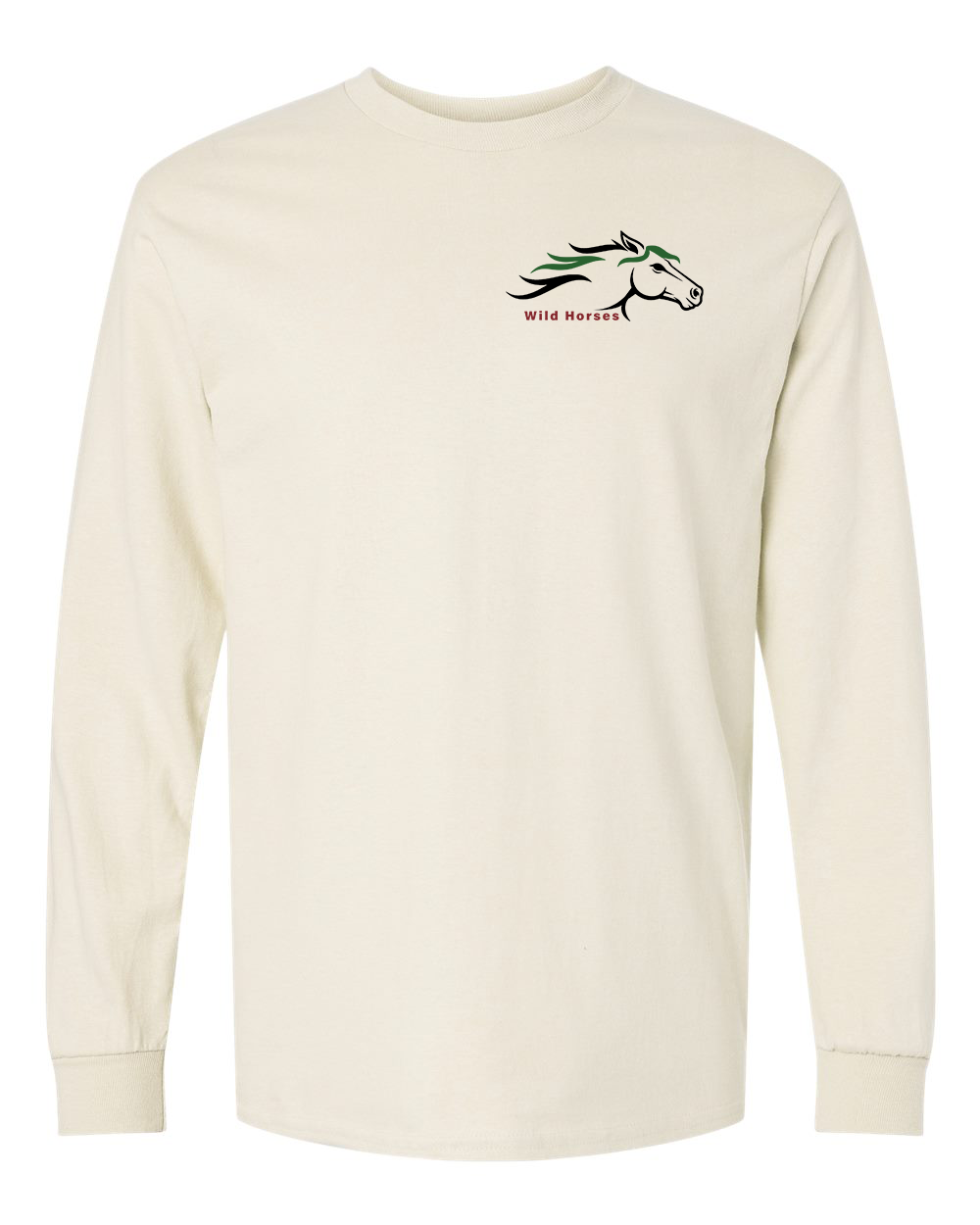 Natural Wild Horses 100% Quality Cotton Long Sleeve