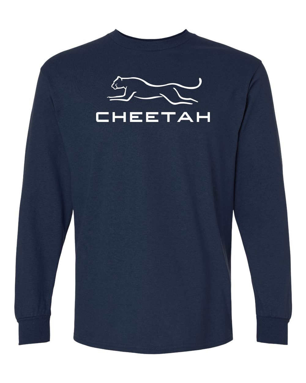 Navy Cheetah 100% Quality Cotton Long Sleeve (Full Chest)