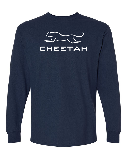 Navy Cheetah 100% Quality Cotton Long Sleeve (Full Chest)