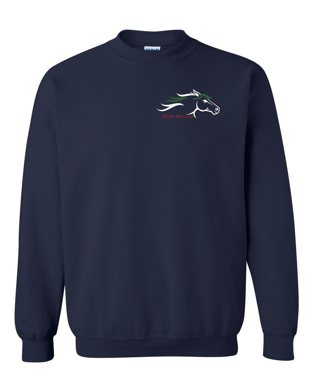 Navy Wild Horses 100% Quality Cotton Crewneck Sweatshirt