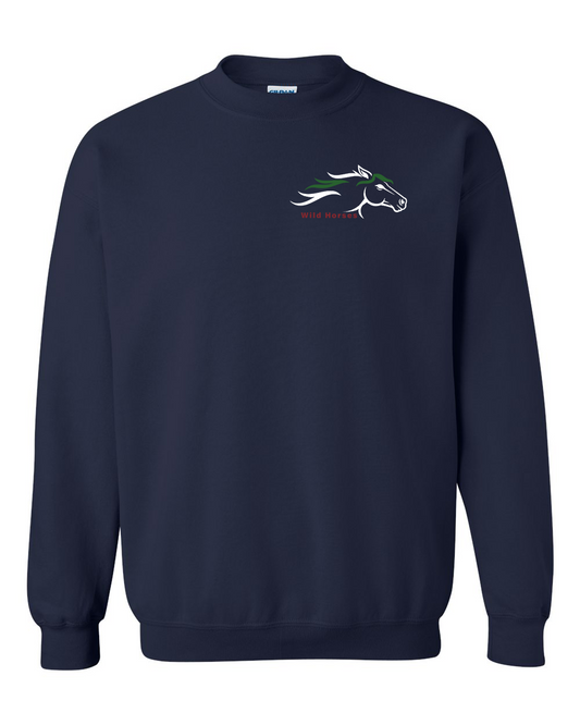 Navy Wild Horses 100% Quality Cotton Crewneck Sweatshirt