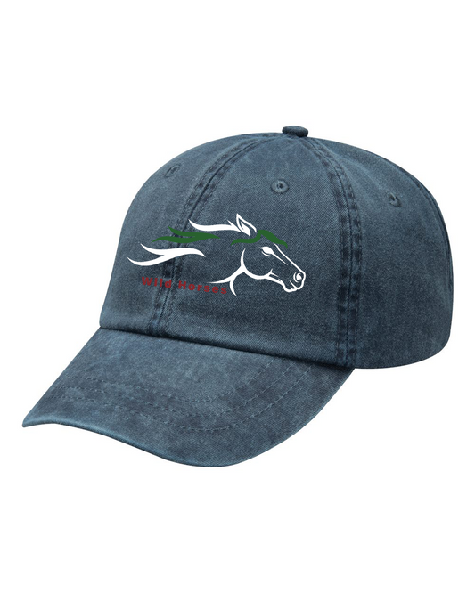 Navy Wild Horses 100% Quality Cotton Cap