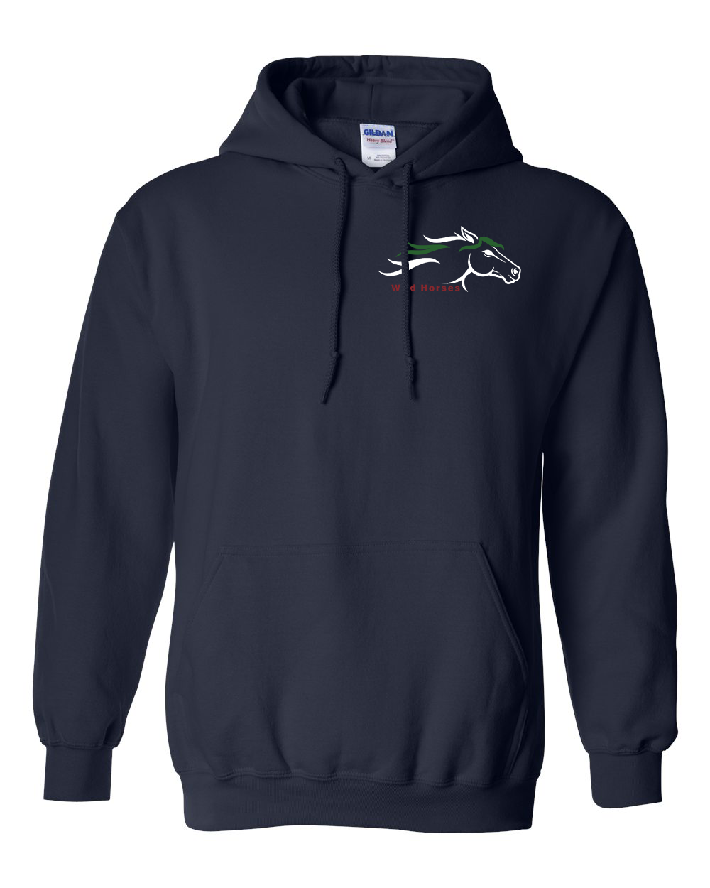 Navy Wild Horses 100% Quality Cotton Hoodie