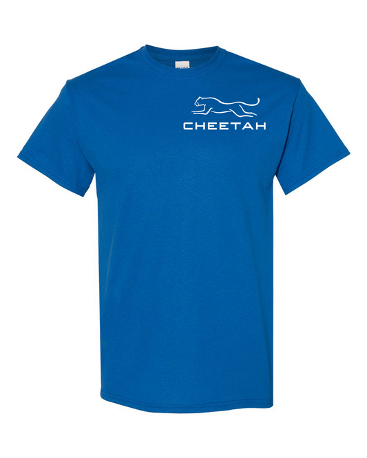 Neon Blue Cheetah 100% Quality Cotton Short Sleeve