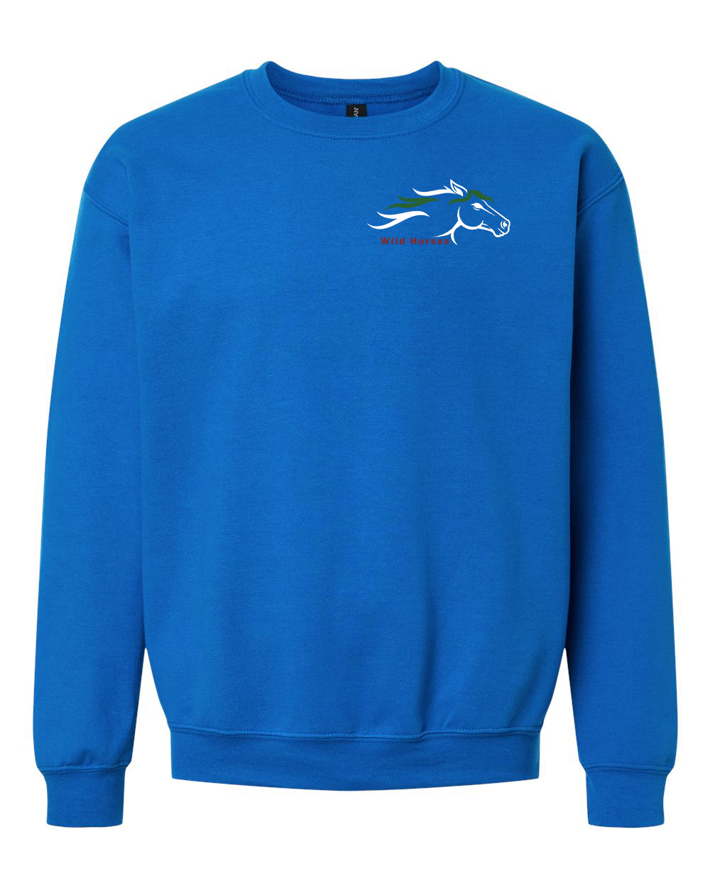 Neon Blue Wild Horses 100% Quality Cotton Crewneck Sweatshirt
