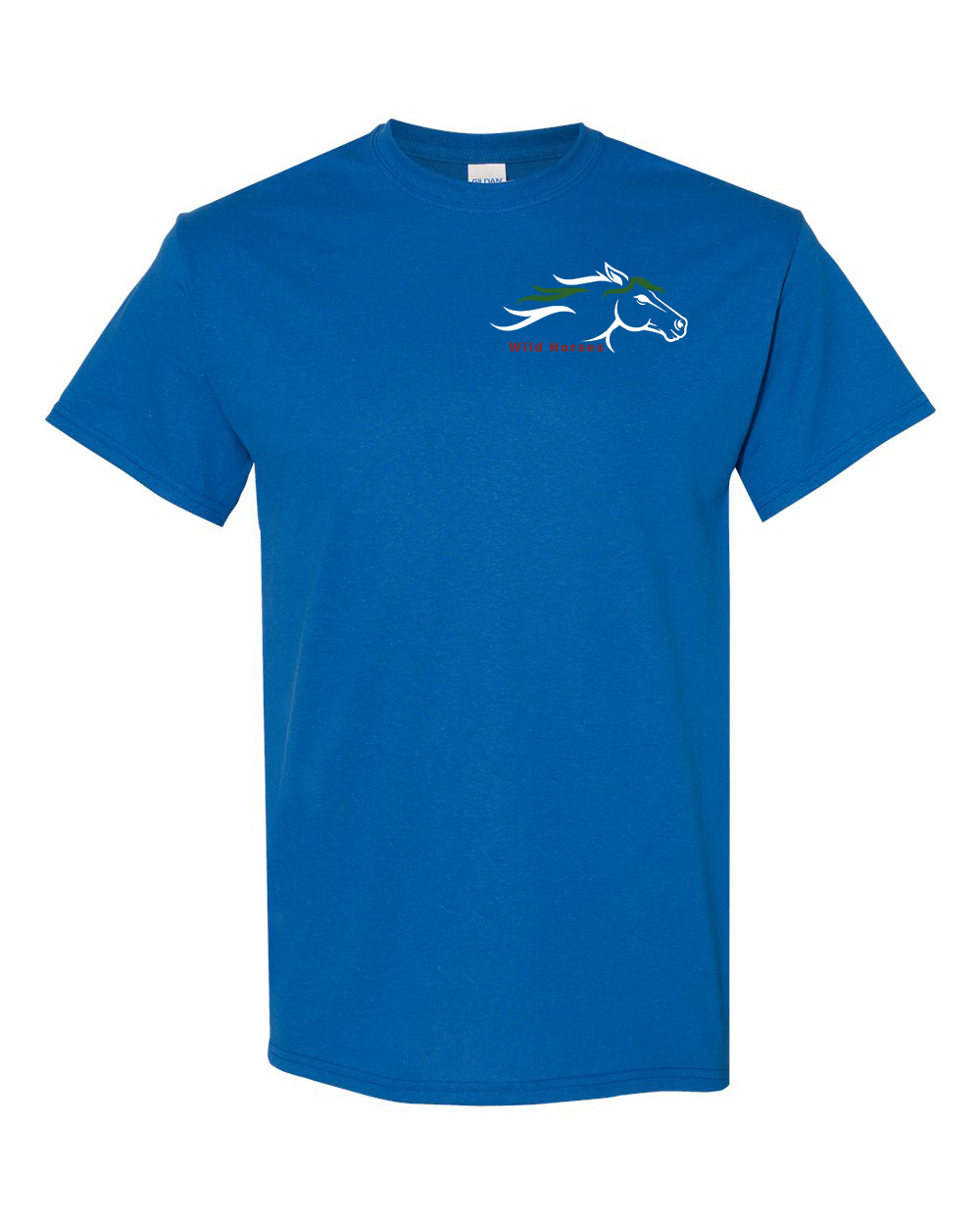 Neon Blue Wild Horses 100% Quality Cotton Short Sleeve