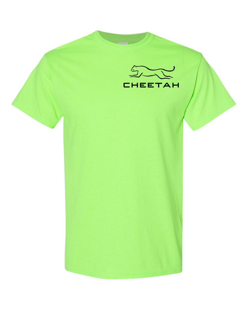 Neon Green Cheetah 100% Quality Cotton Short Sleeve