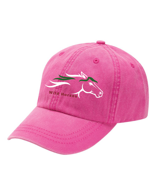 Neon Pink Wild Horses 100% Quality Cotton Cap