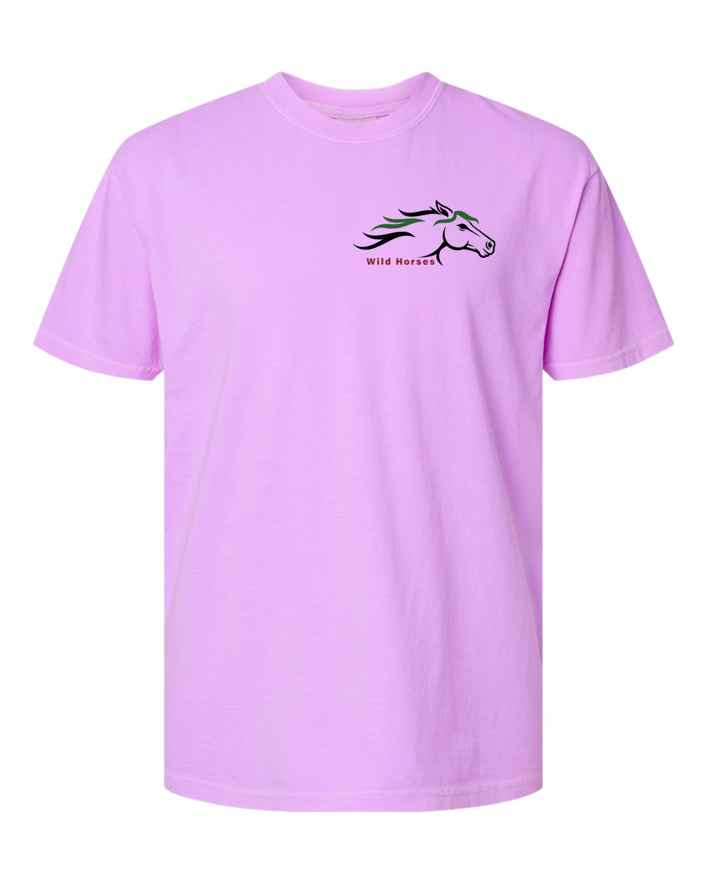 Neon Violet Wild Horses 100% Quality Cotton Short Sleeve