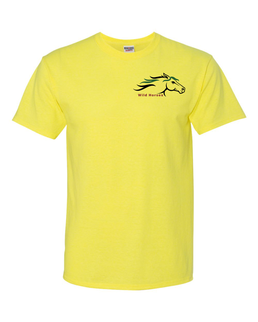 Neon Yellow Wild Horses 100% Quality Cotton Short Sleeve