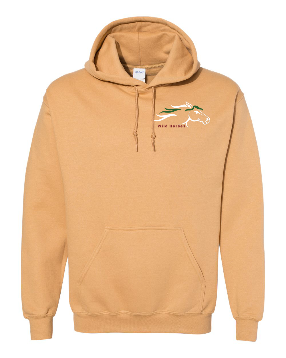 Old Gold Wild Horses 100% Quality Cotton Hoodie