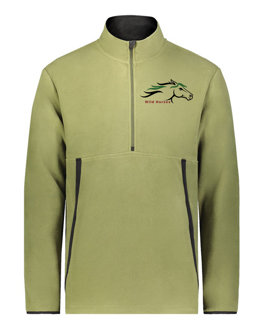 Olive Wild Horses 100% Quality Cotton Quarter-Zip