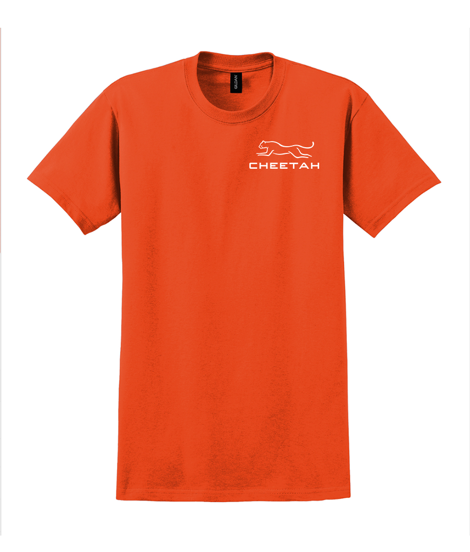 Orange Cheetah 100% Quality Cotton Short Sleeve