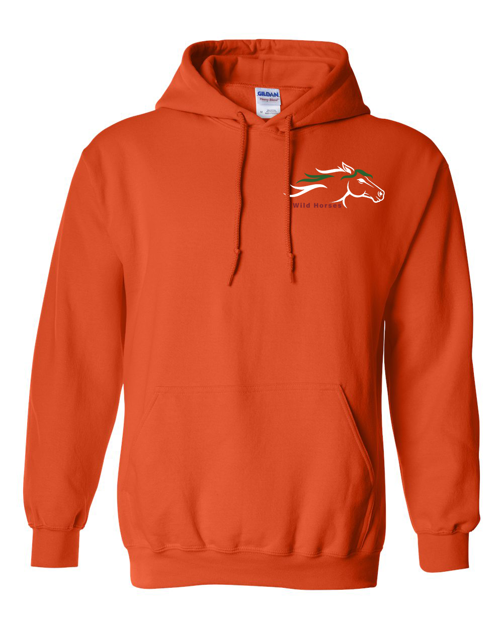 Orange Wild Horses 100% Quality Cotton Hoodie