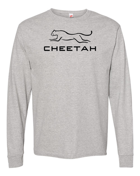 Oxford Grey Cheetah 100% Quality Cotton Long Sleeve (Full Chest)