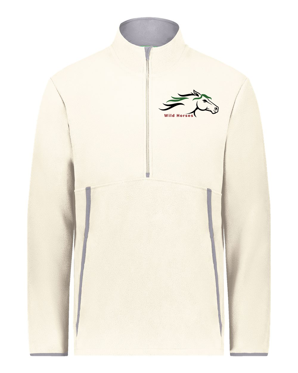Oyster Wild Horses 100% Quality Cotton Quarter-Zip