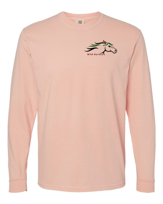 Peachy Wild Horses 100% Quality Cotton Long Sleeve
