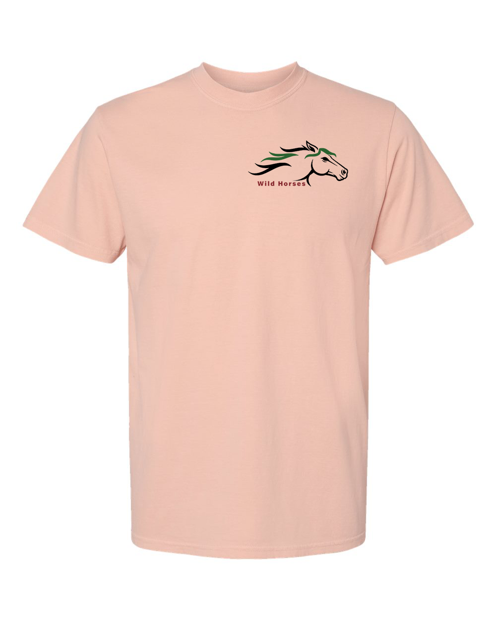 Peachy Wild Horses 100% Quality Cotton Short Sleeve